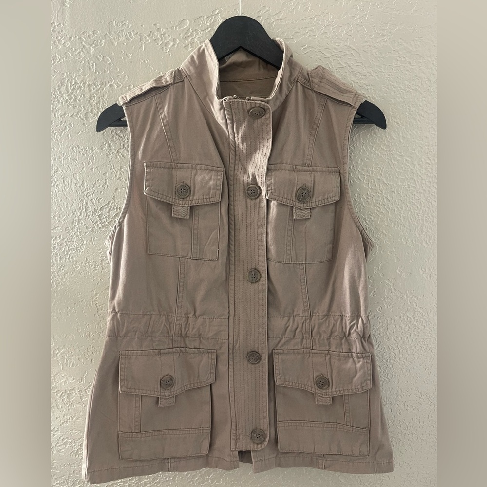 Ashley By 26 International Women’s Khaki Utility Vest Size Small